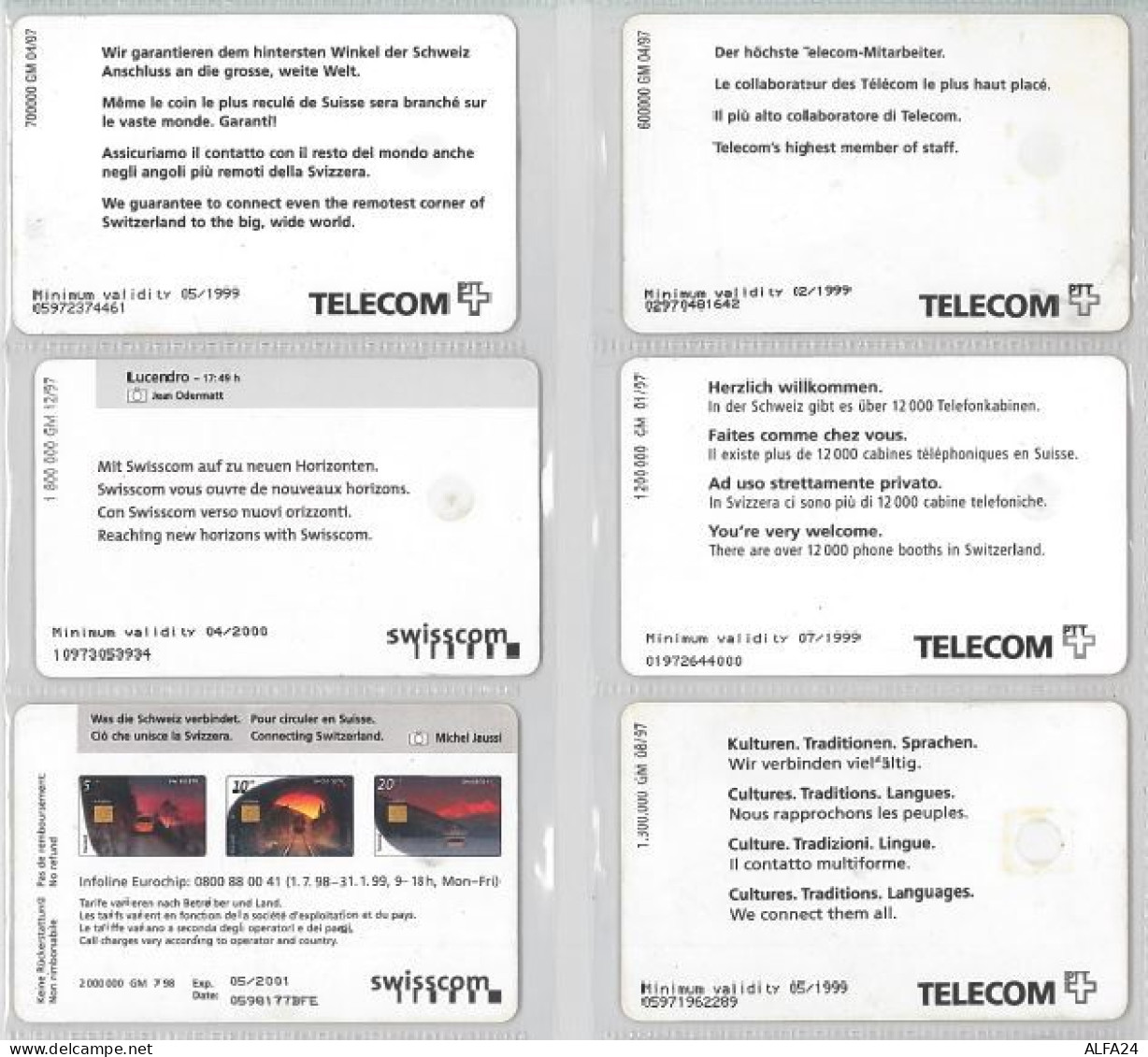 LOT 6 PHONE CARDS SVIZZERA (ES19 - Romania