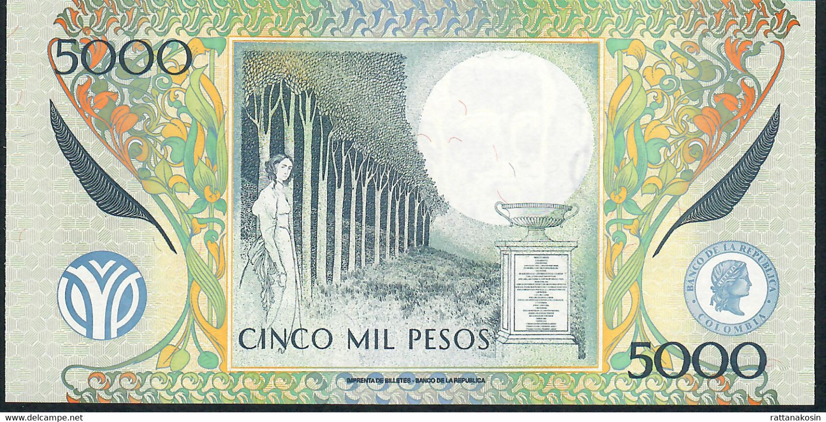 COLOMBIA  P452   5000  PESOS   2013    UNC. - Kolumbien