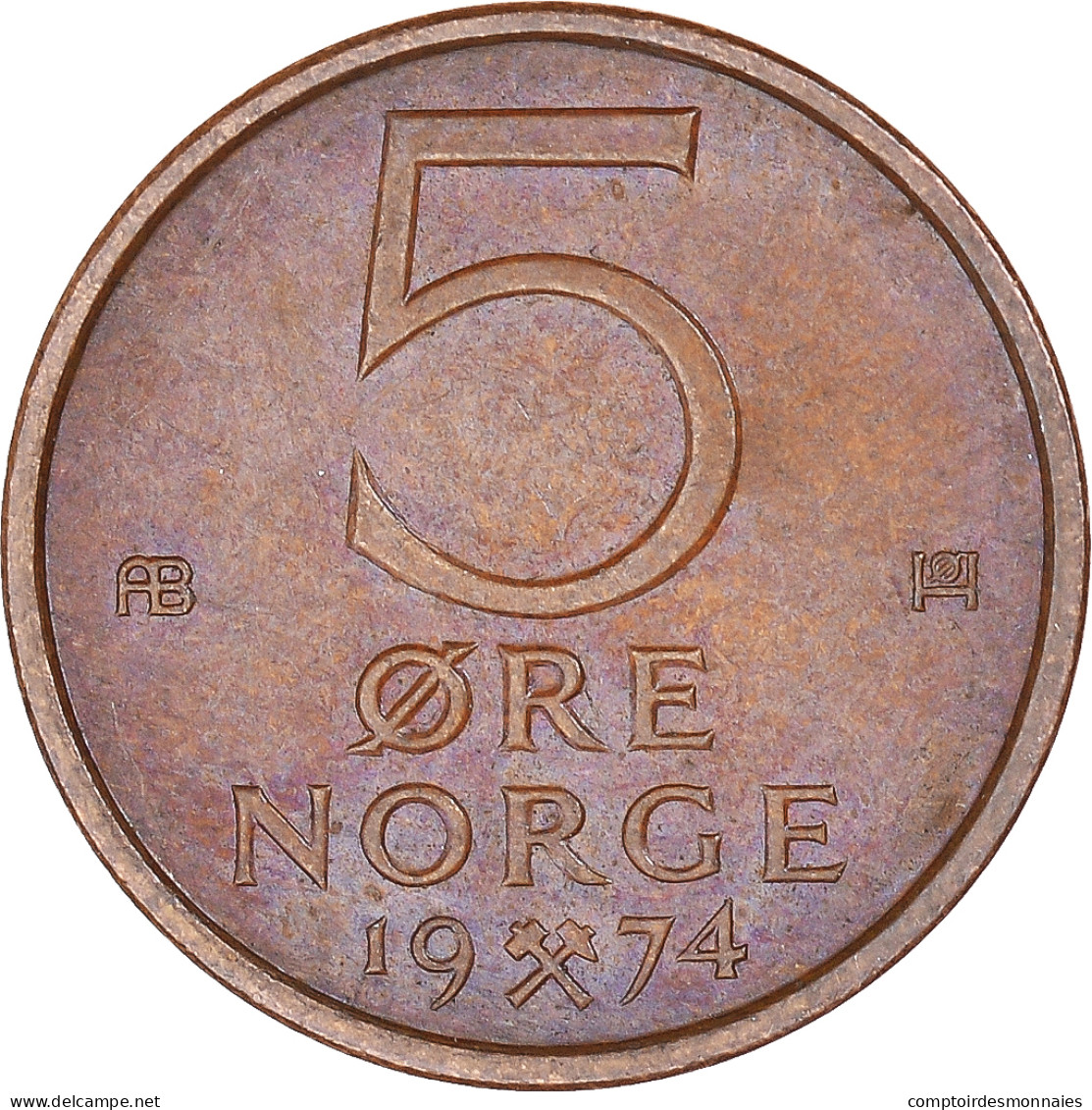 Monnaie, Norvège, 5 Öre, 1974 - Norway