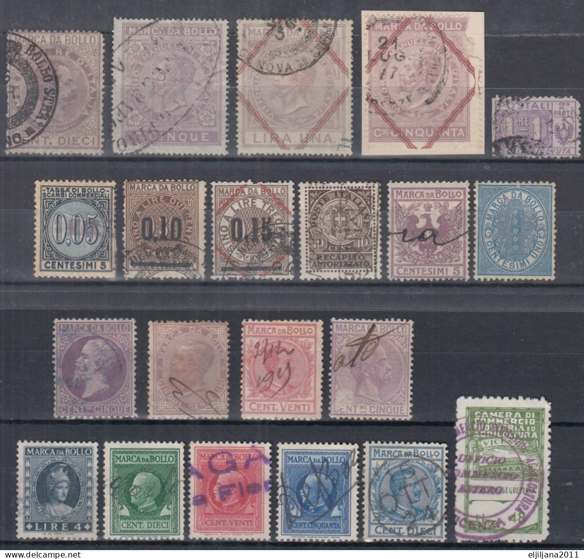 ⁕ ITALY ⁕ Marca da bollo / Tassa di bollo ⁕ 21v old revenue stamps - see all scan