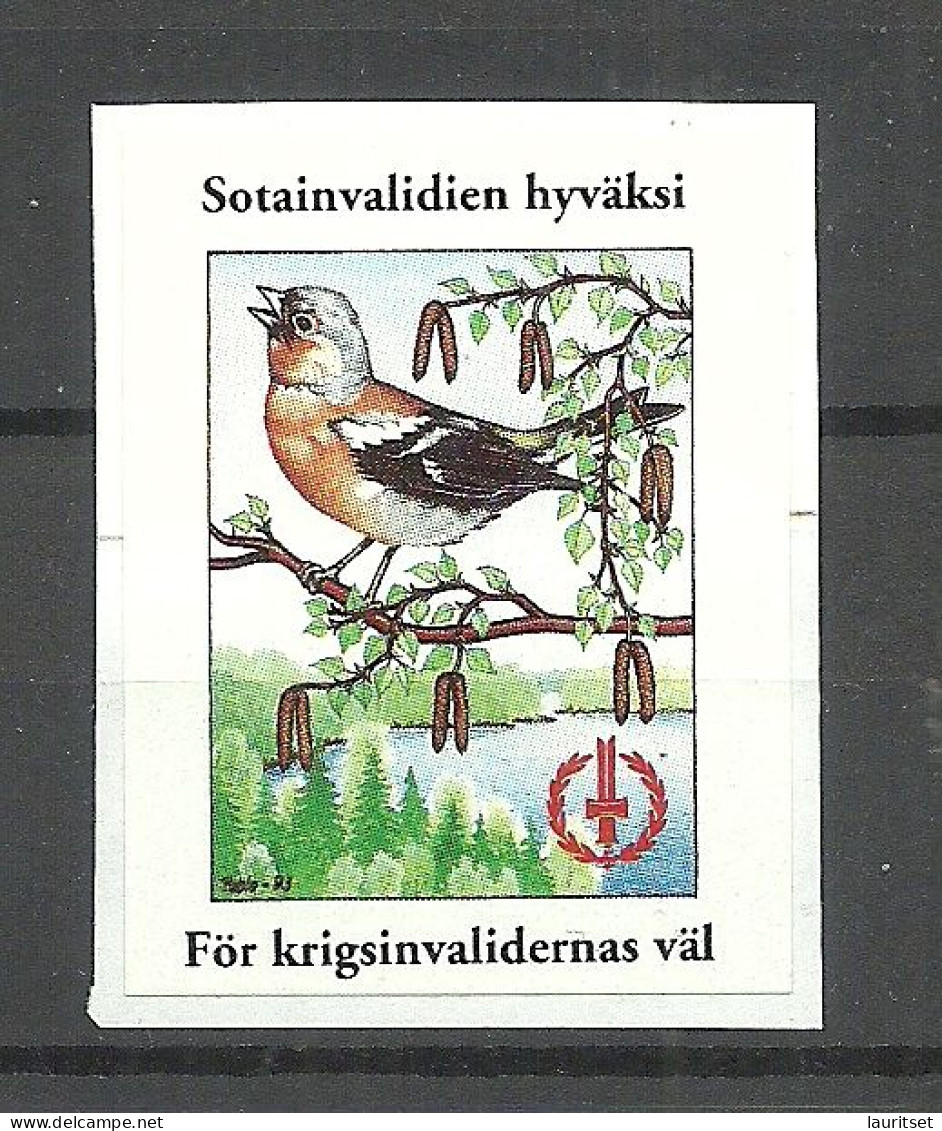 FINLAND FINNLAND Charity For War Invalids Kriegsinvalidenhilfe WWII Spendemarke Propaganda Vignette Bird, On Piece - Erinnophilie
