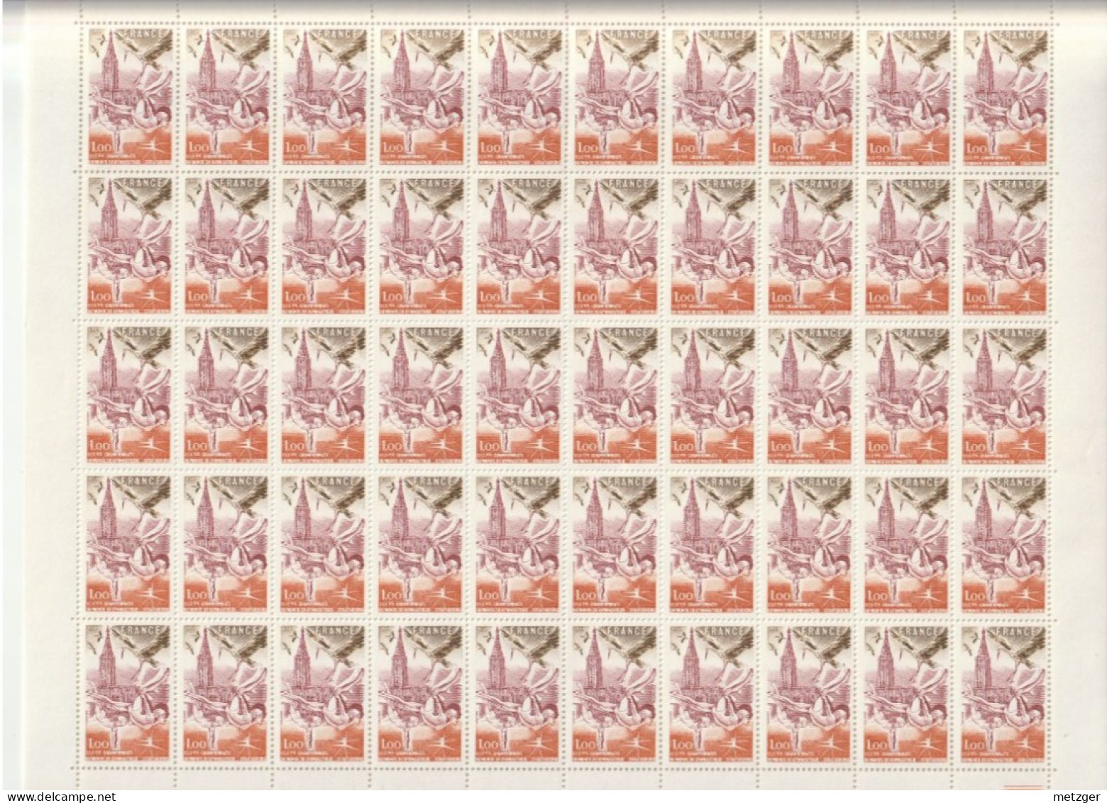 Feuille Complète De 50 Timbres Du N° 2019 Gymnastique à Strasbourg - Feuilles Complètes