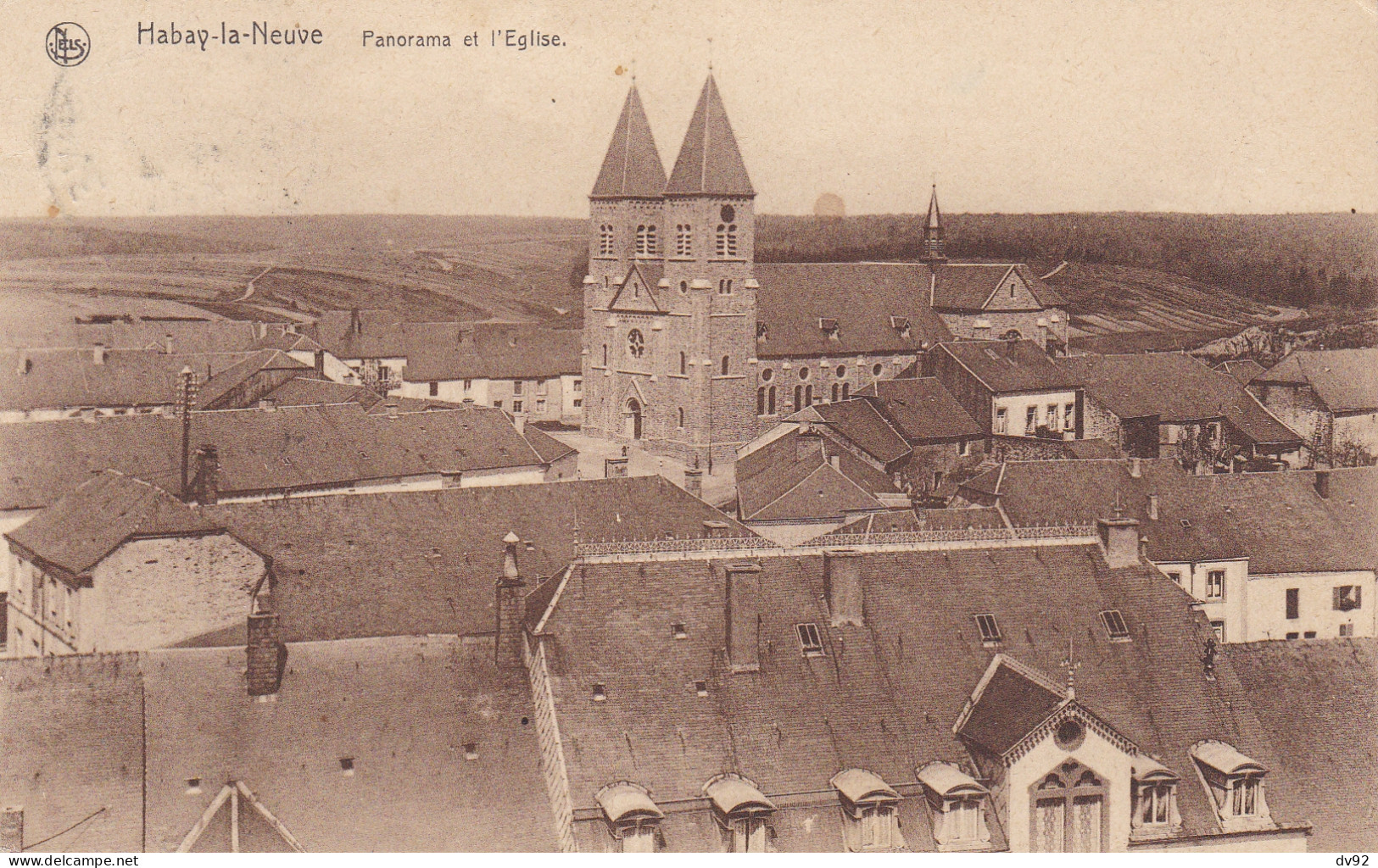 BELGIQUE HABAY LA NEUVE PANORAMA ET L EGLISE - Habay