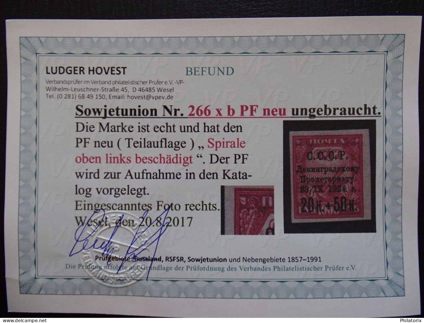 Sowjetunion Mi 266 Xb * Neu Plattenfehler , Sc B47 MH Error , VP Befund - Unused Stamps