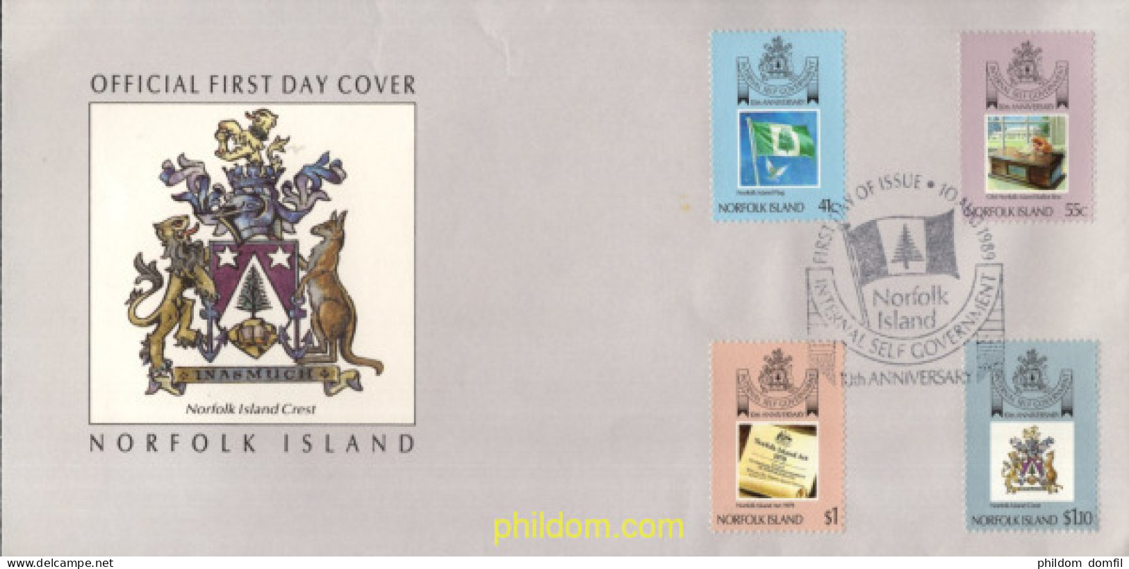 719694 MNH NORFOLK 1989 10 ANIVERSARIO DEL AUTOGOBIERNO - Norfolk Island