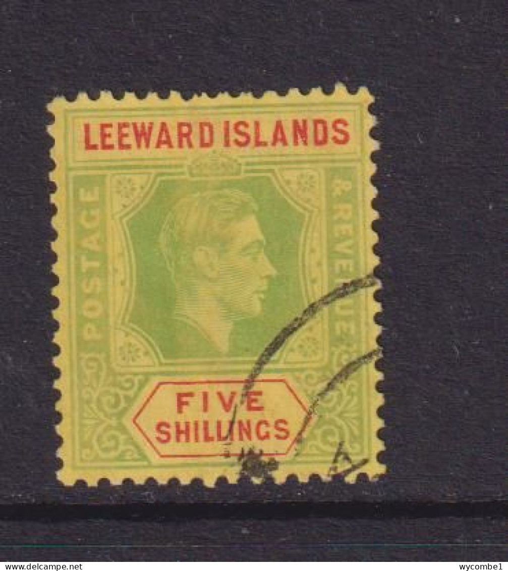 LEEWARD ISLANDS  - 1938 George VI 5s Used As Scan - Leeward  Islands