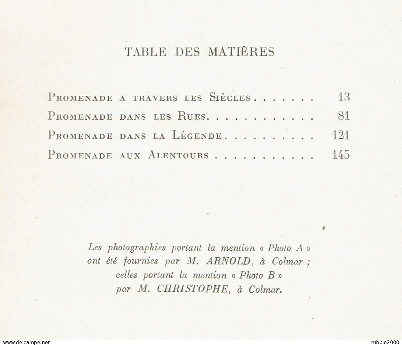 COLMAR SES ENVIRONS 1933 A. DORNY COLLECTION COINS DE FRANCE - Alsace