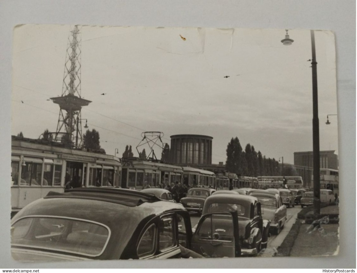 Berlin-Charlottenburg, Funkturm, Straßenbahn, Autos, 1958 - Charlottenburg