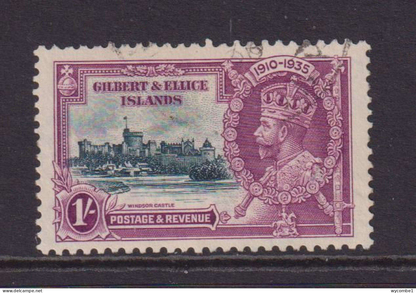 GILBERT AND ELLICE ISLANDS  - 1935 Silver Jubilee 1s Used As Scan - Gilbert & Ellice Islands (...-1979)