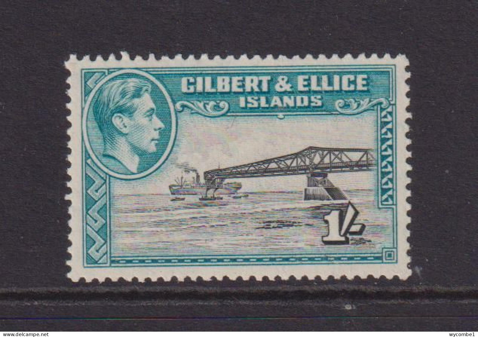 GILBERT AND ELLICE ISLANDS  - 1939 George VI 1s Hinged Mint - Isole Gilbert Ed Ellice (...-1979)