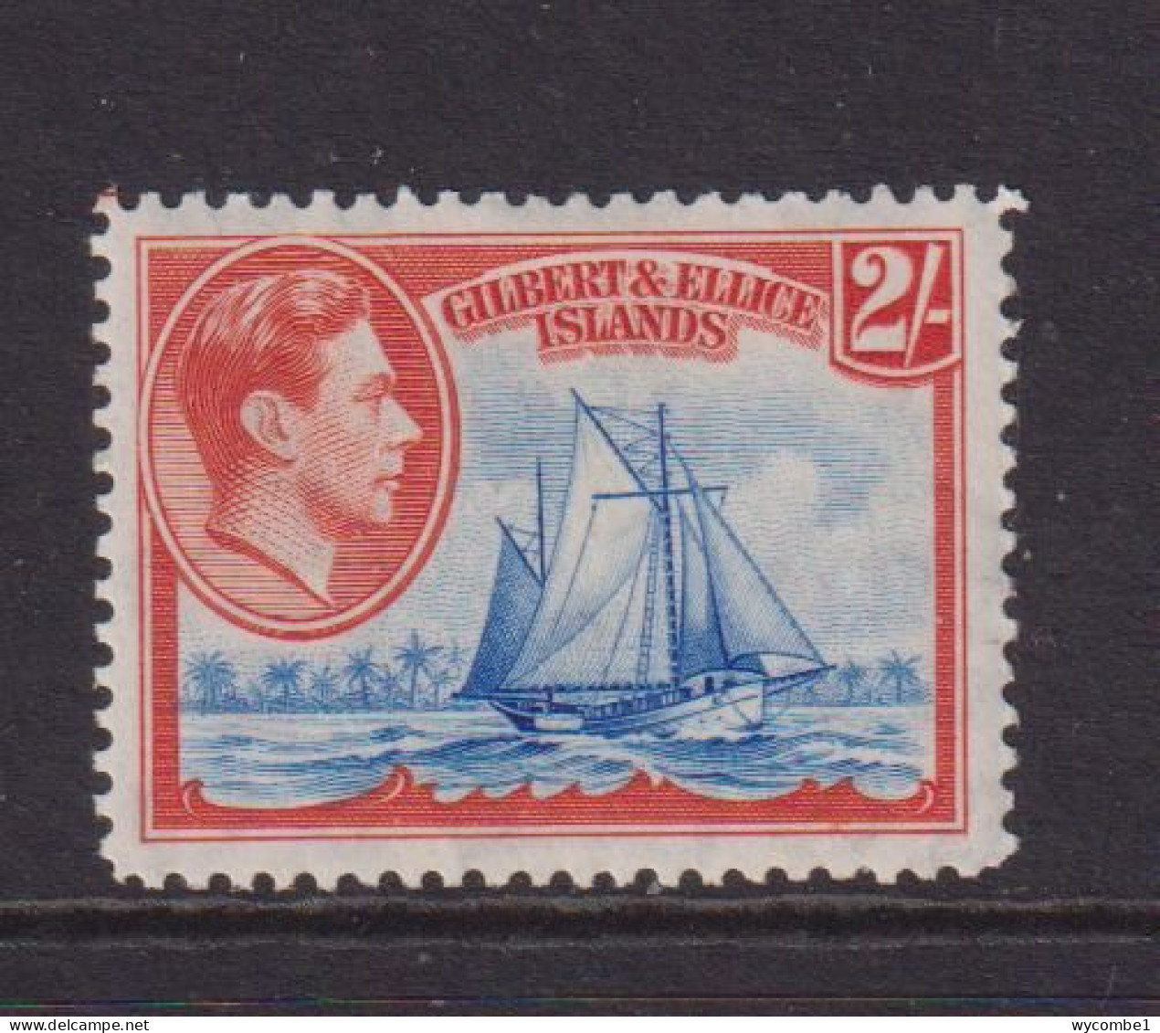 GILBERT AND ELLICE ISLANDS  - 1939 George VI 2s Hinged Mint - Isole Gilbert Ed Ellice (...-1979)