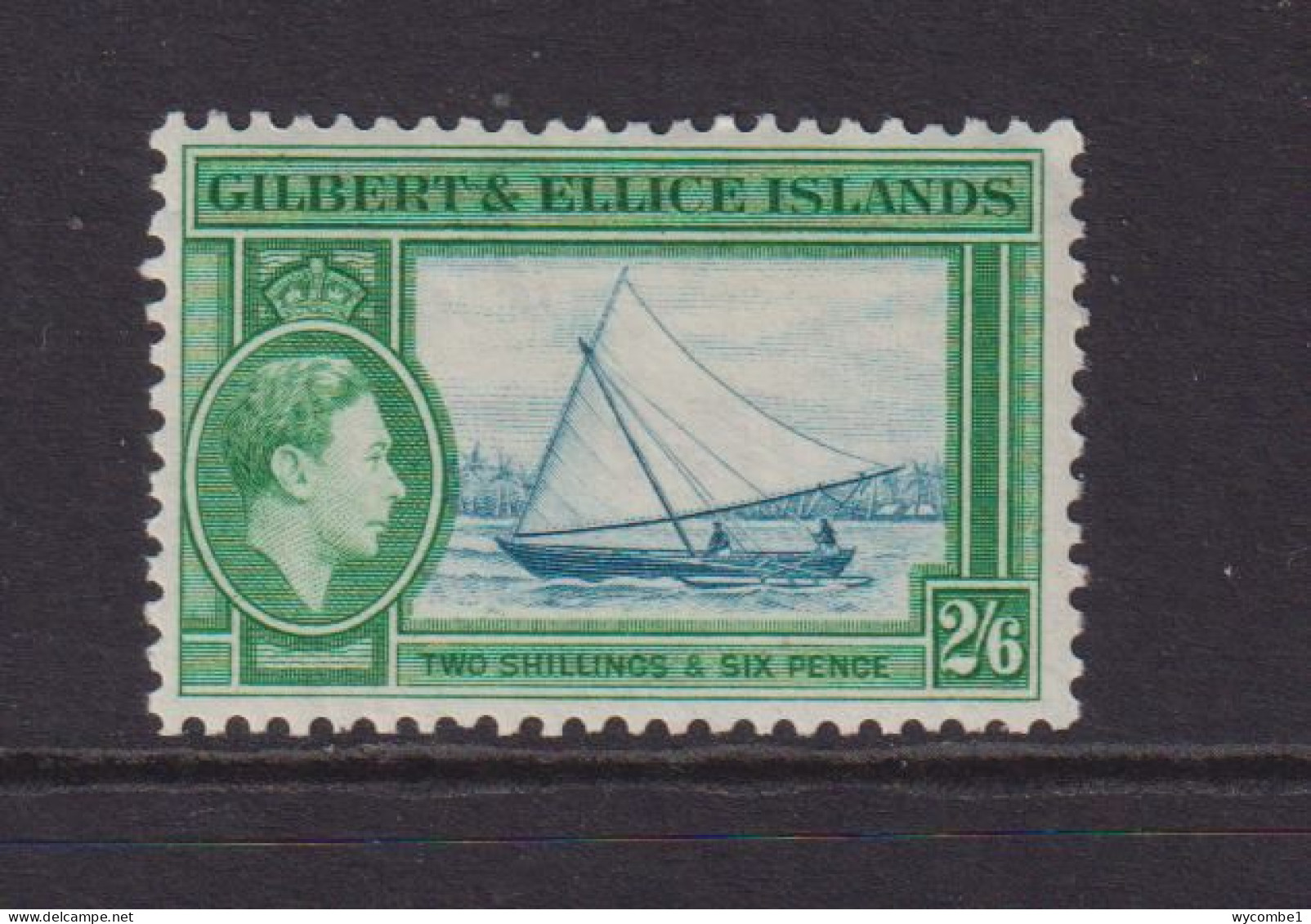 GILBERT AND ELLICE ISLANDS  - 1939 George VI 2s6d Hinged Mint (a) - Gilbert- Und Ellice-Inseln (...-1979)