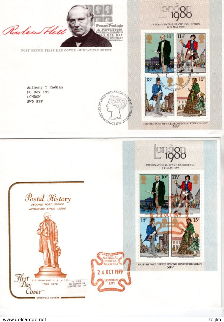 UK, GB, Great Britain, International Stamp Exhibition London 1980, 5 Different Cancels/FDCs - 1971-1980 Decimal Issues
