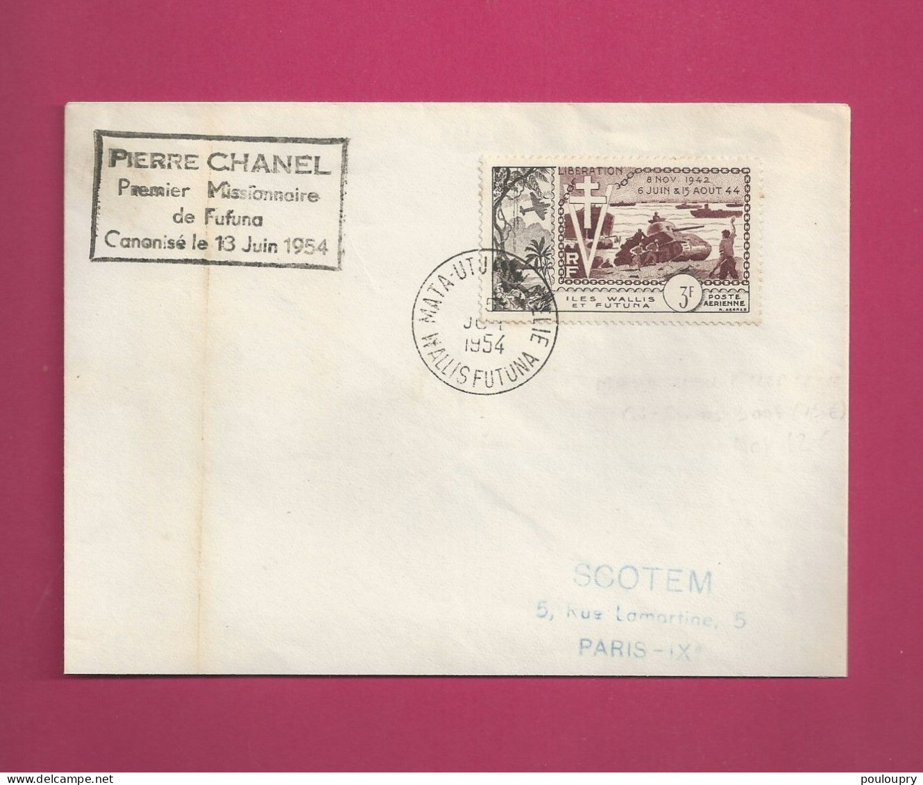 Lettre De 1954 Pour La France - YT N° 14 - Seul Sur Lettre - Lettres & Documents