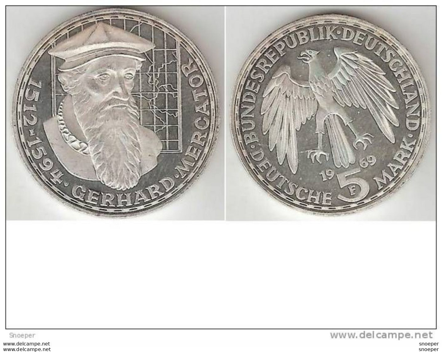 *germany 5 Mark 1969 F Km126.1 Proof !!!!!  * - 5 Mark