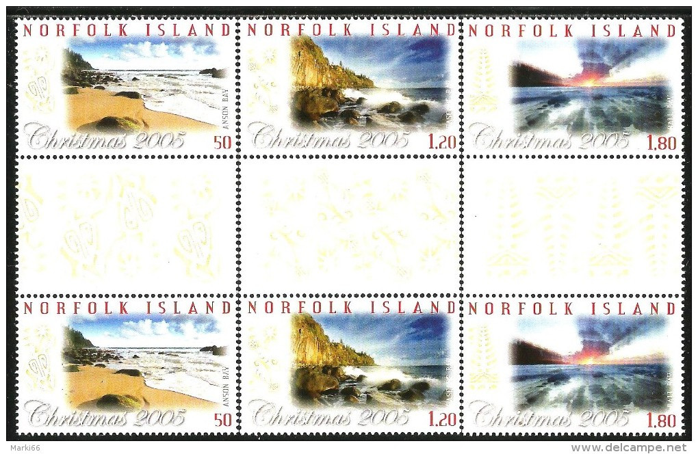 Norfolk - 2005 - Christmas - Mint Gutter Stamp Pairs Set - Norfolk Island