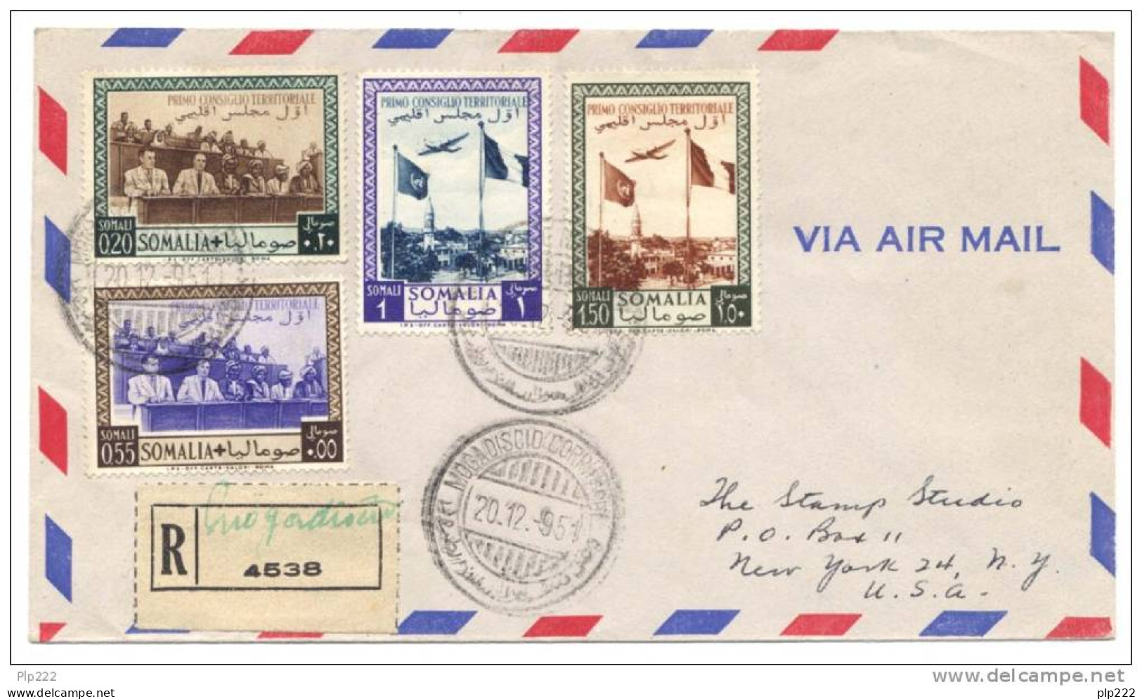 Somalia AFIS 1951 Sass. 12/13+A12/13 Su Raccomandata Viaggiata VF - RARA - Somalia (AFIS)