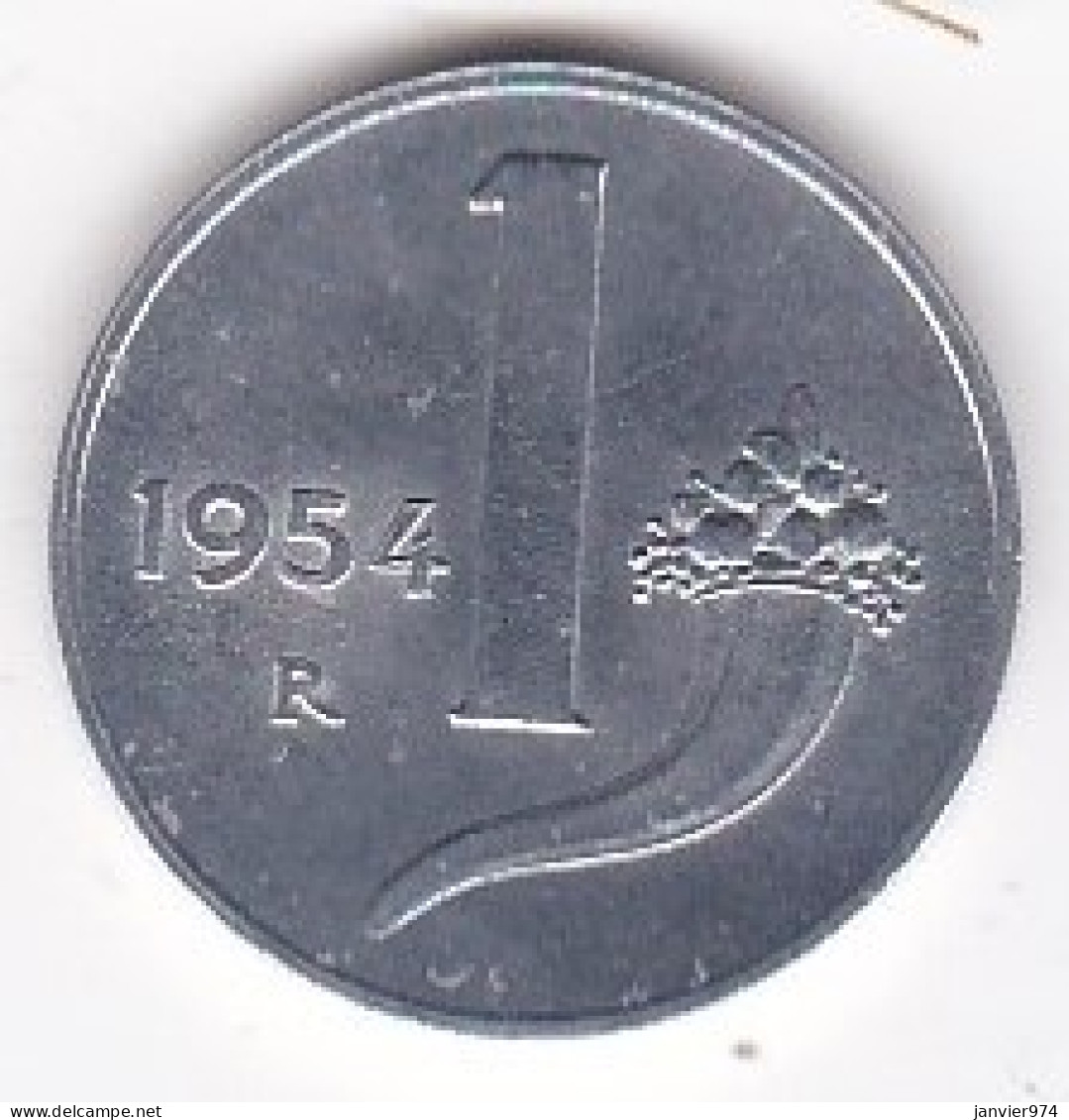 Italie 1 Lira 1954 R, Balance, En Aluminium , KM# 91 - 1 Lire