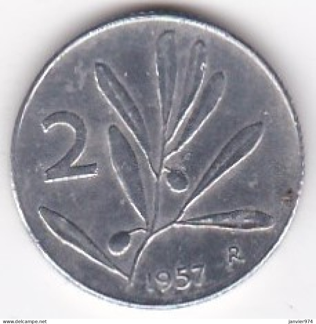 Italie 2 Lire 1957 Abeille , En Aluminium , KM# 94 - 2 Liras