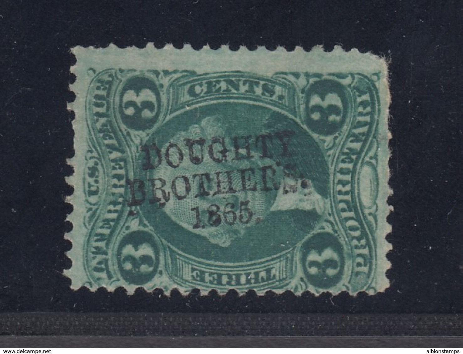 USA "DOUGHTY BROTHERS 1865" Cancel (Scott R18c)! - Fiscaux