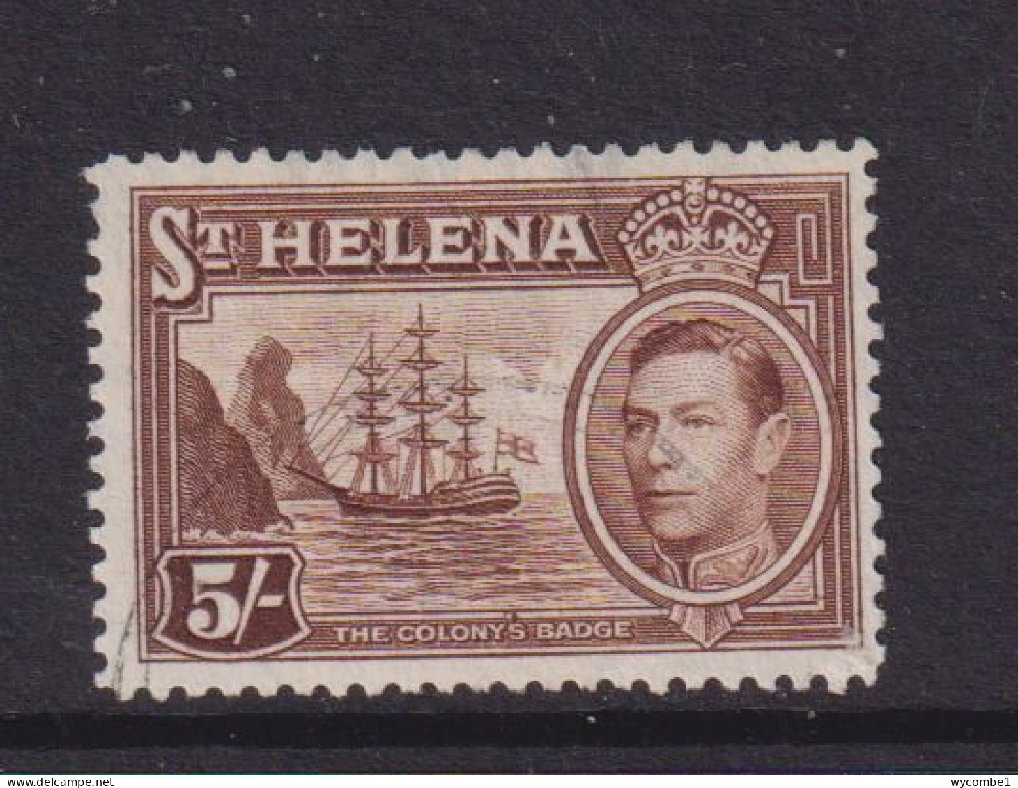 ST HELENA  - 1938 George VI 5s Used As Scan - Saint Helena Island