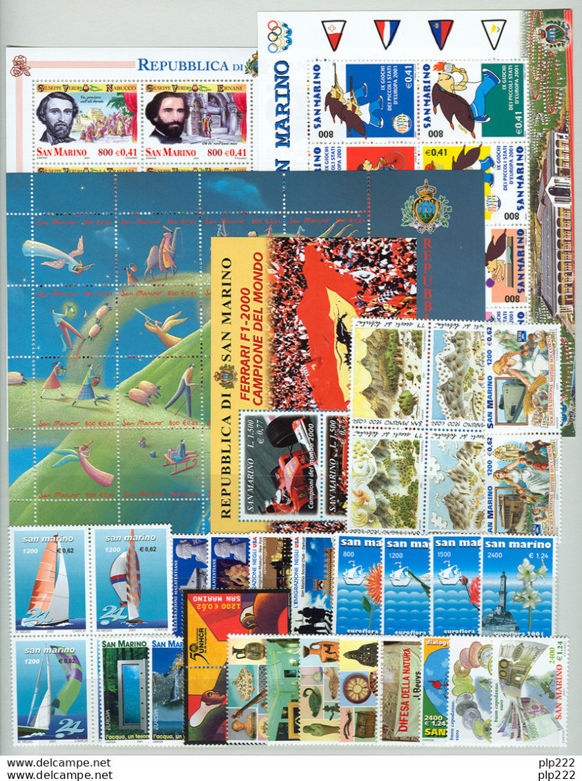 San Marino 2001 Annata Completa/Complete Year MNH/** - Années Complètes