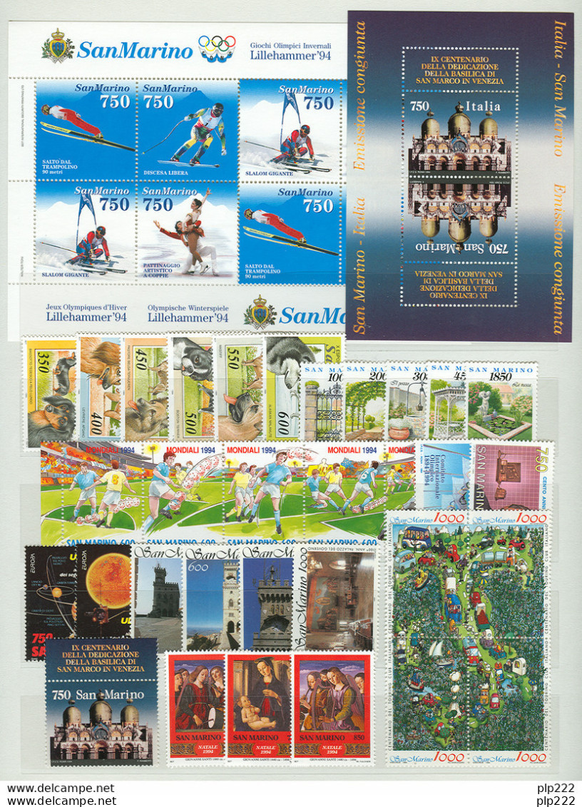 San Marino 1994 Annata Completa/Complete Year MNH/** - Annate Complete