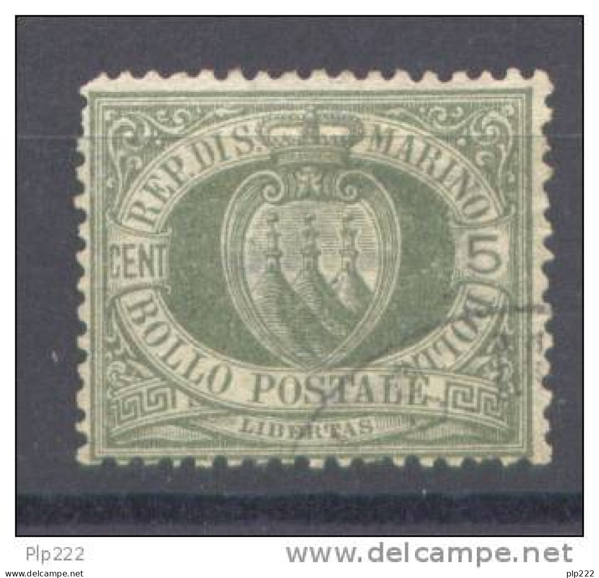 San Marino 1892 5 C. (Sass.13) Usato /Used VF - Oblitérés
