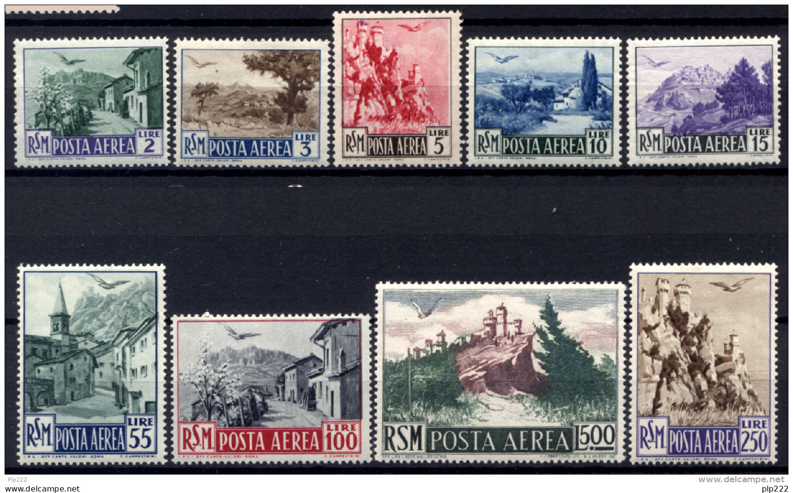 San Marino 1950 Sass.A83/91 **/MNH VF/F - Luchtpost