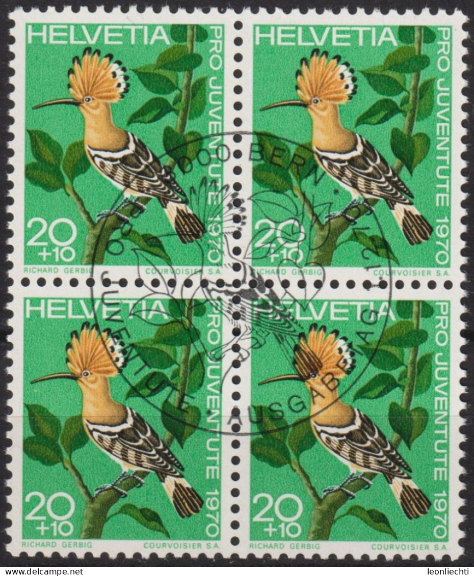 1970 Schweiz Pro Juventute ET ° Zum: CH J233, Mi: CH 937, Wiedehopf, Einheimische Vögel - Piciformes (pájaros Carpinteros)