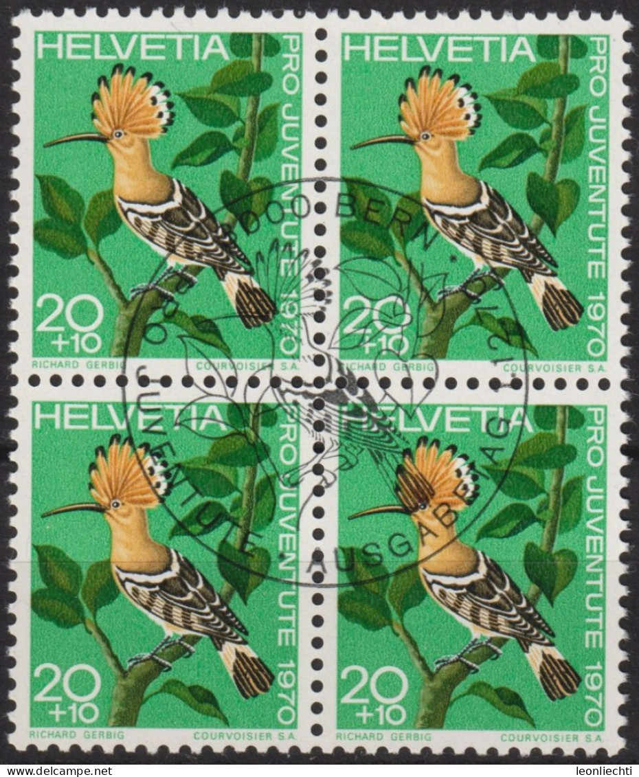 1970 Schweiz Pro Juventute ET ° Zum: CH J233, Mi: CH 937, Wiedehopf, Einheimische Vögel - Spechten En Klimvogels