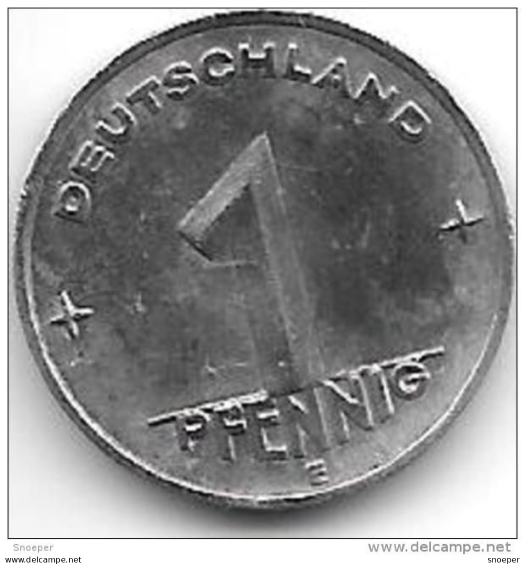 *DDR 1 Pfennig 1952 E !!!  Km 5  Xf+ Catalog Val 25,00$ - 1 Pfennig