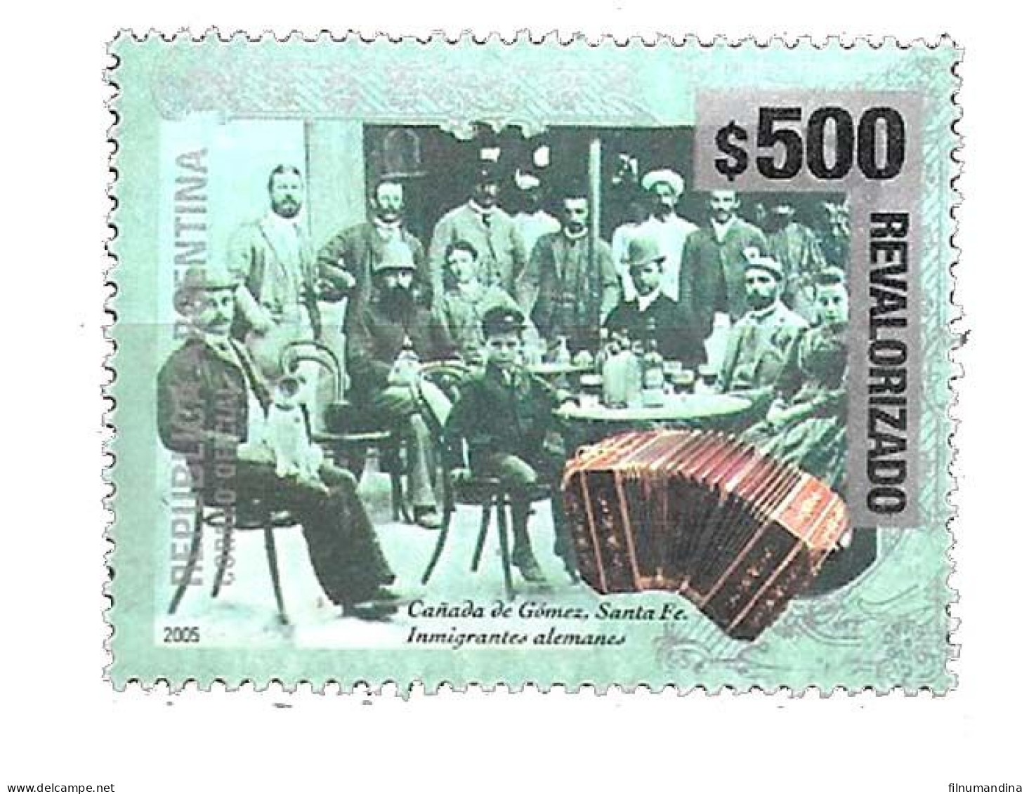 #75328 ARGENTINA 2023 NEW EMERGENCY OVERPRINTED (REVALORIZADO) INMIGRATION MUSIC DEFINITIVES 500 Ps MNH SCARCE - Nuovi