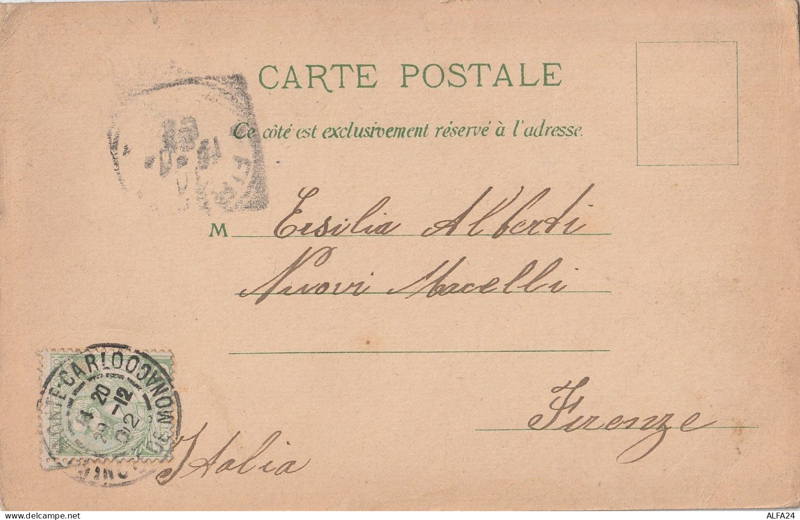 CARTOLINA MONACO 1902 TIMBRO MONTE-CARLO (ZP1141 - Storia Postale