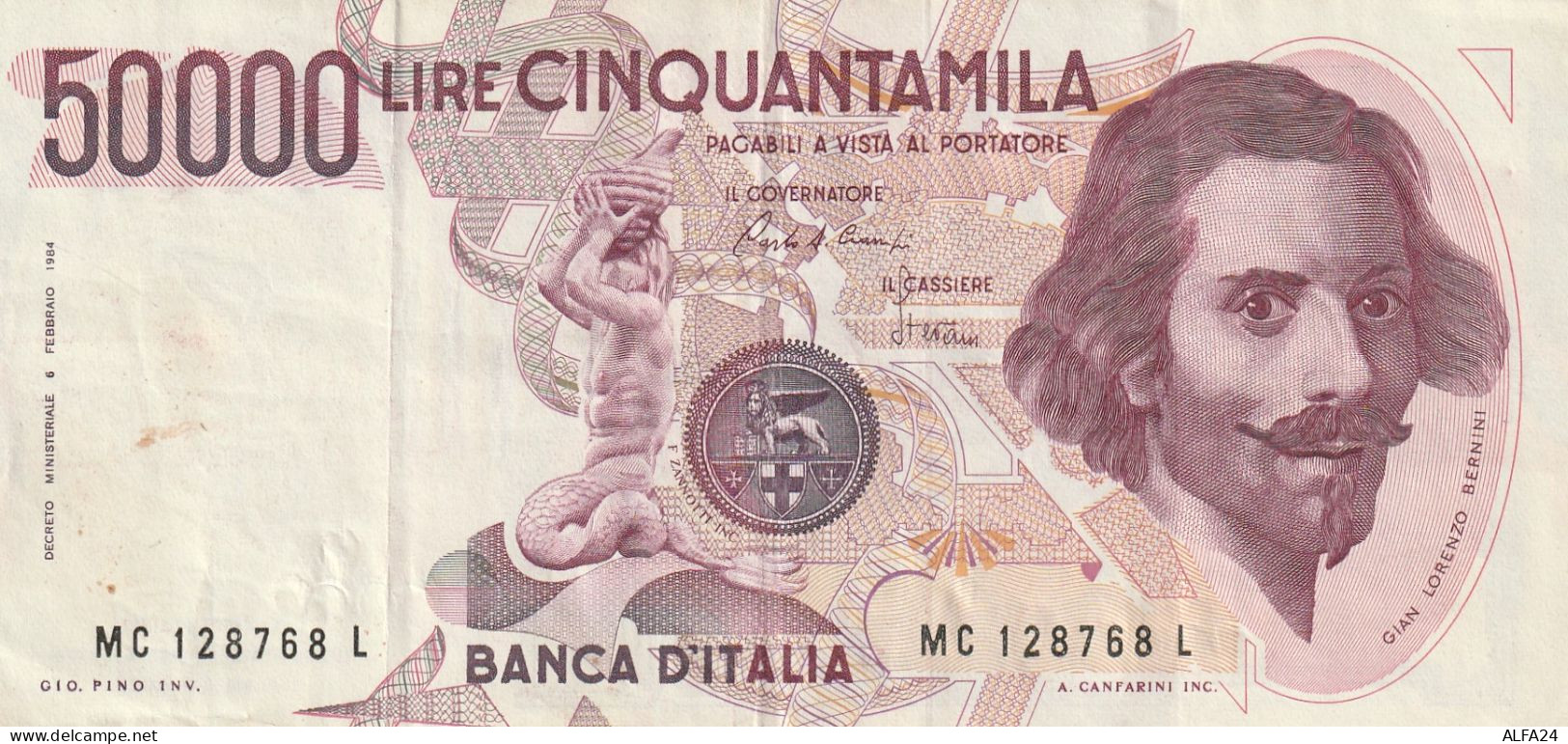 BANCONOTA ITALIA LIRE 50000 BERNINI EF (ZP915 - 50.000 Lire