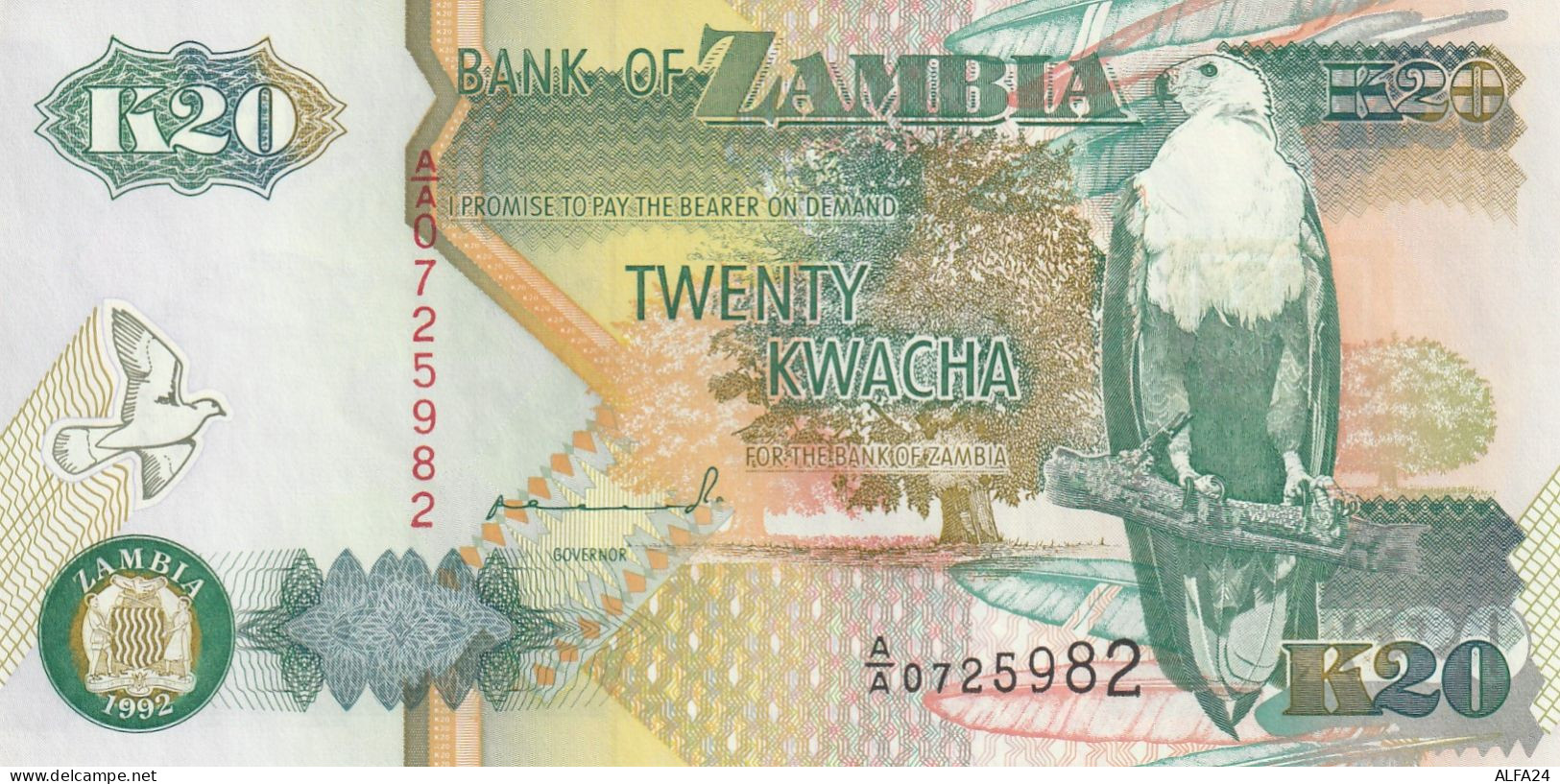 BANCONOTA ZAMBIA 20 UNC (ZP969 - Zambie