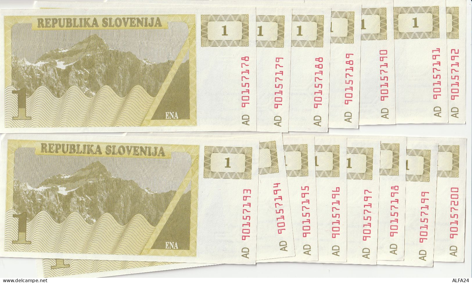 15 BANCONOTE SLOVENIA 1 (ZP997 - Eslovenia