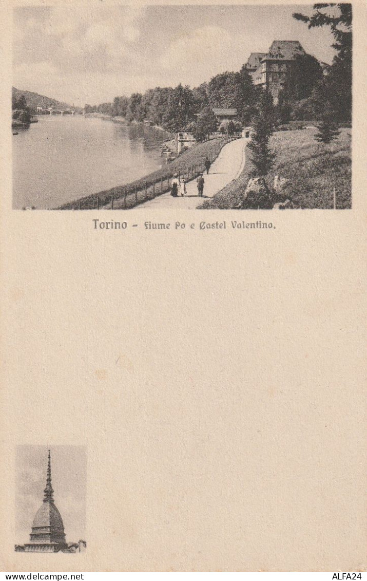 CARTOLINA TORINO PO E CASTEL VALENTINO (ZP1023 - Fiume Po