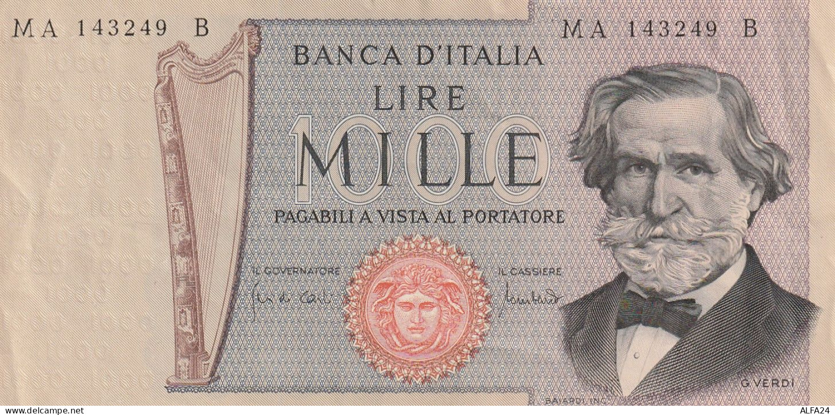 BANCONOTA ITALIA LIRE 1000 VERDI EF (ZP942 - 1000 Liras