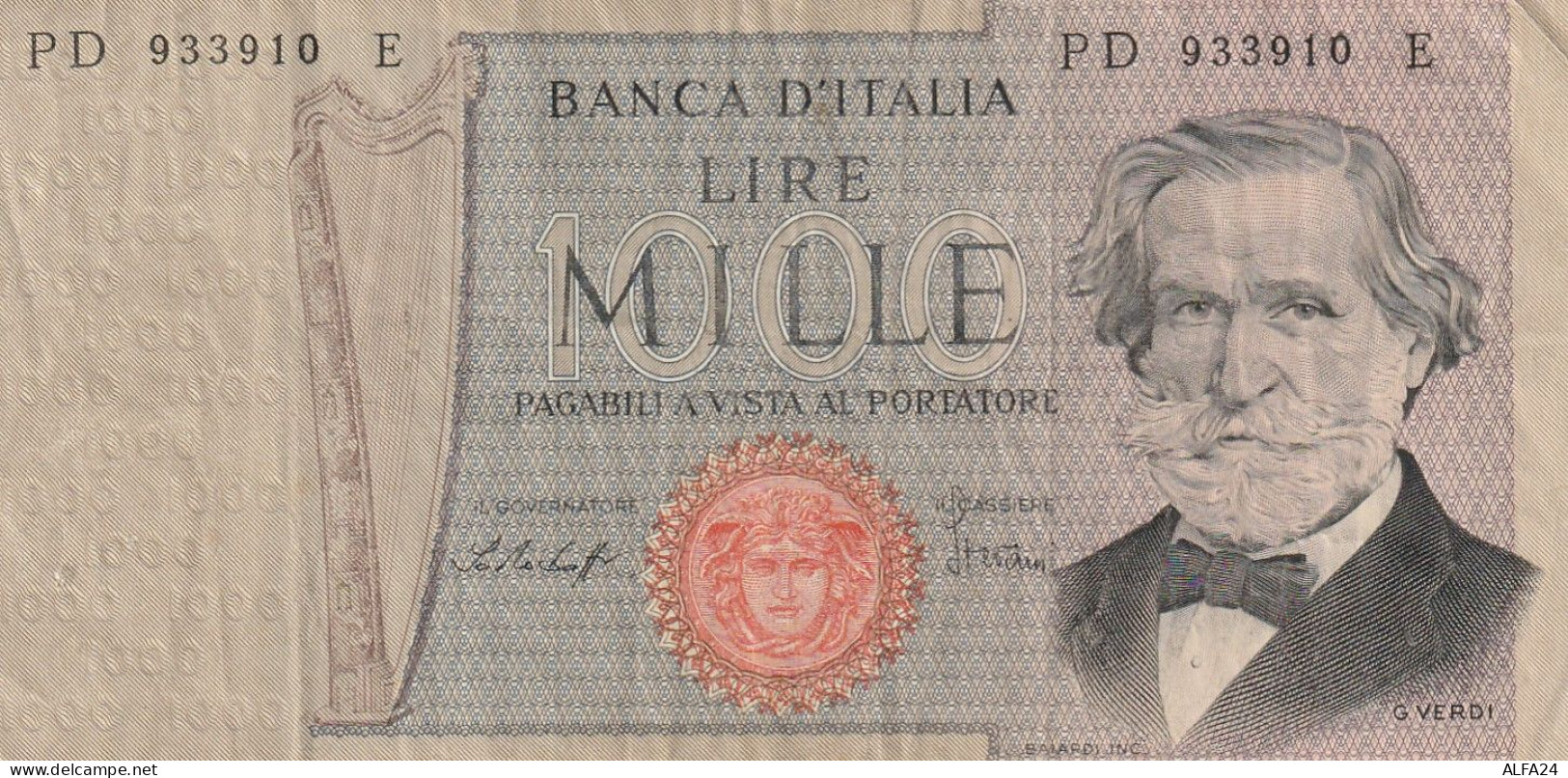 BANCONOTA ITALIA LIRE 1000 VERDI VF (ZP945 - 1.000 Lire