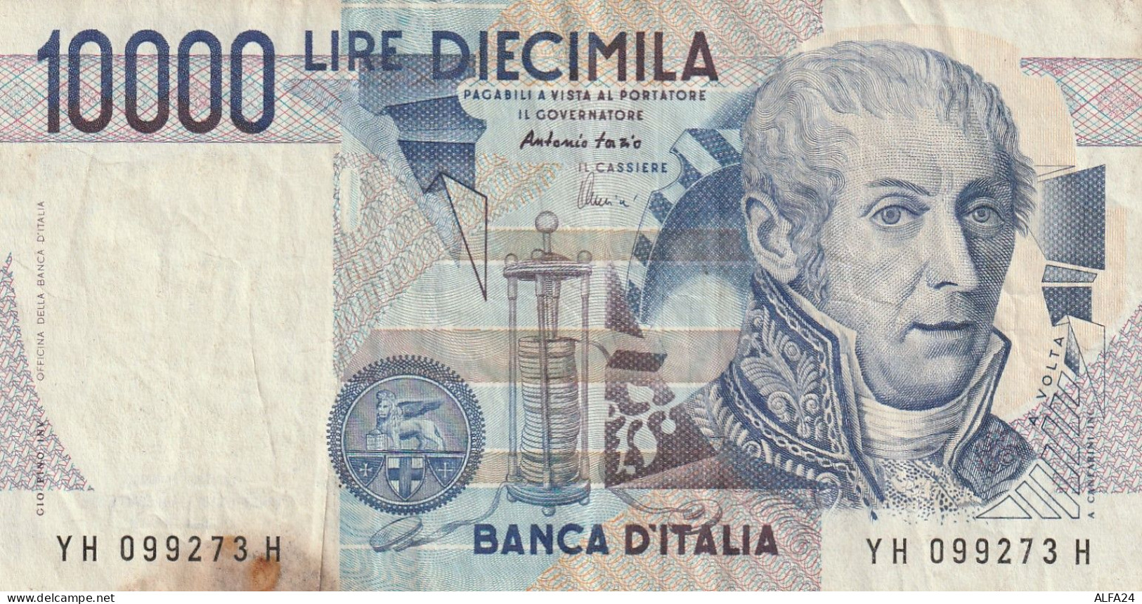 BANCONOTA ITALIA LIRE 10000 VOLTA  F (ZP933 - 10.000 Lire