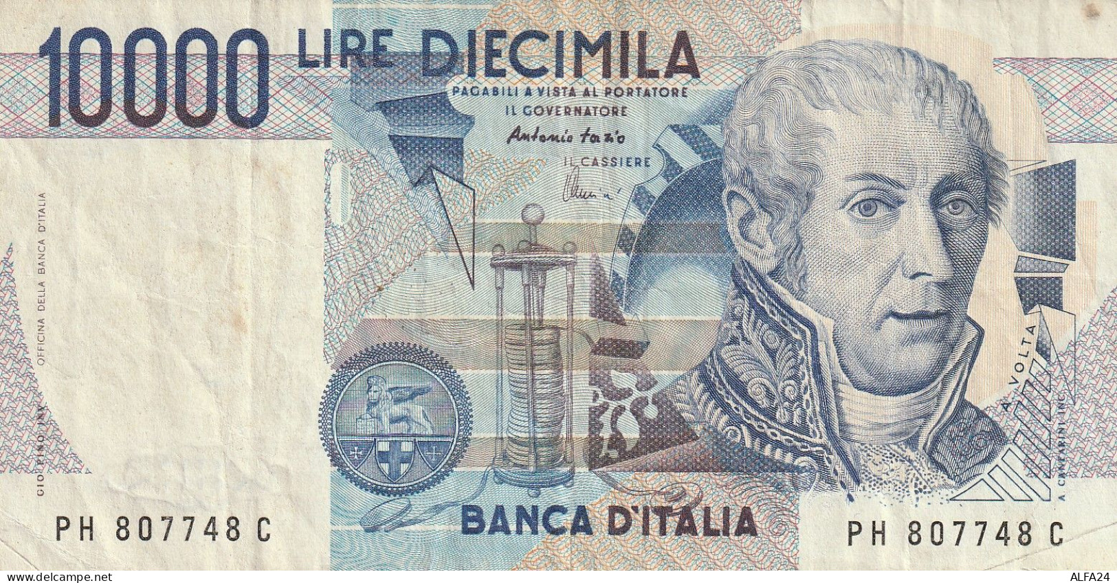BANCONOTA ITALIA LIRE 10000 VOLTA  EF (ZP931 - 10000 Lire