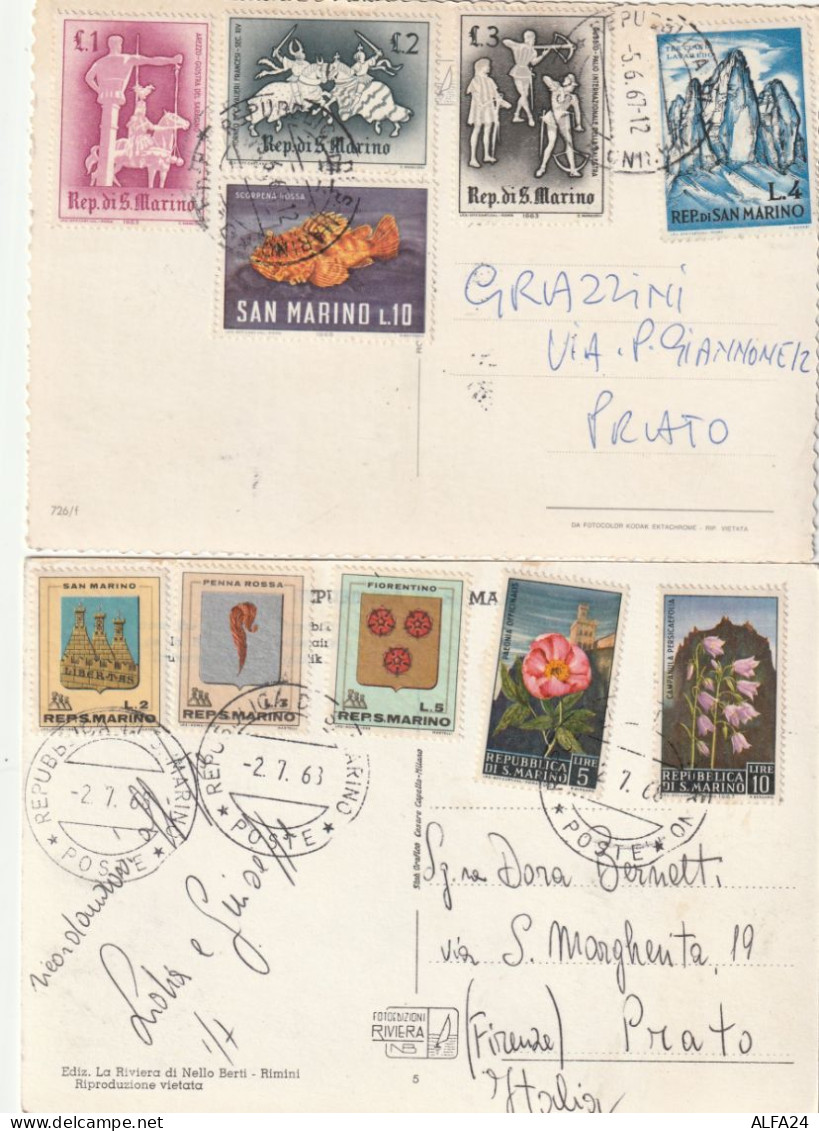 6 CARTOLINE RSM VARIE AFFRANCATURE (ZP3566 - Collections, Lots & Séries