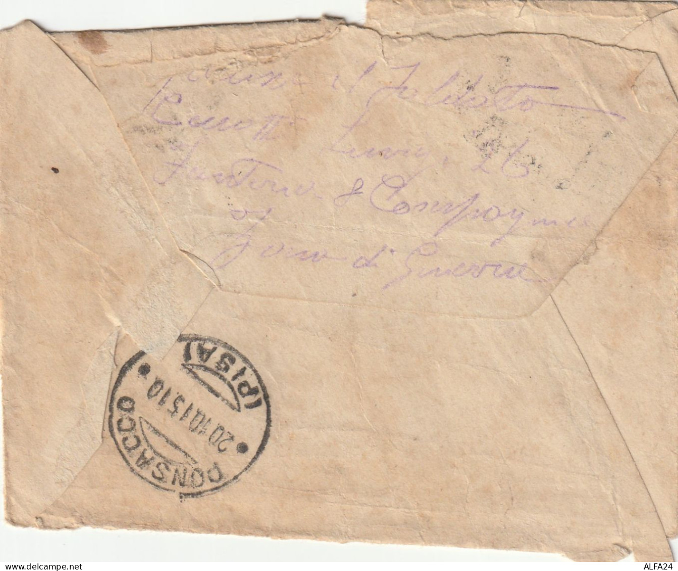LETTERA 1915 SEGNATASSE 5+10 POSTA MILITARE VII DIVISIONE TIMBRO ARRIVO PONSACCO PISA (ZP3302 - Taxe