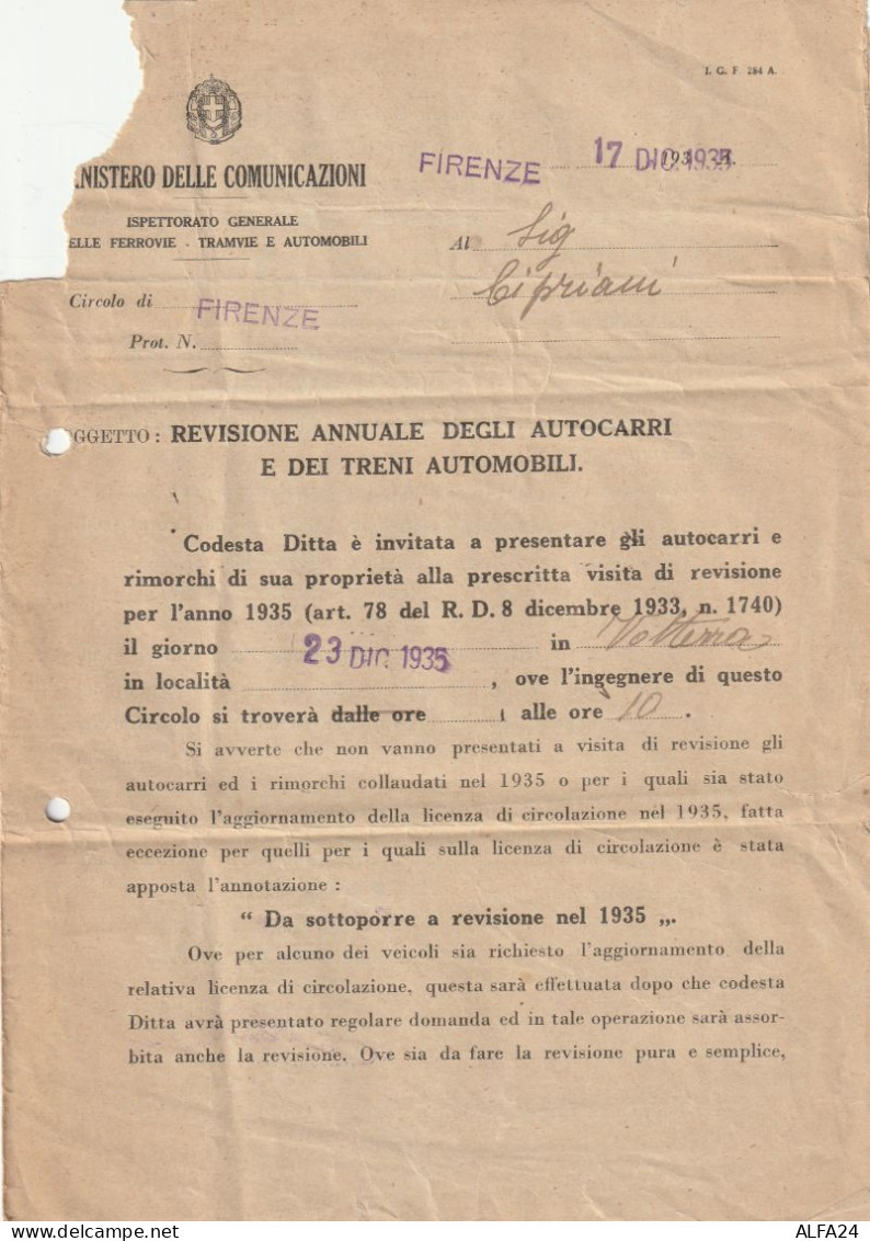 LETTERA 1935 SEGNATASSE 2X5 TIMBRO VOLTERRA (ZP2675 - Strafport