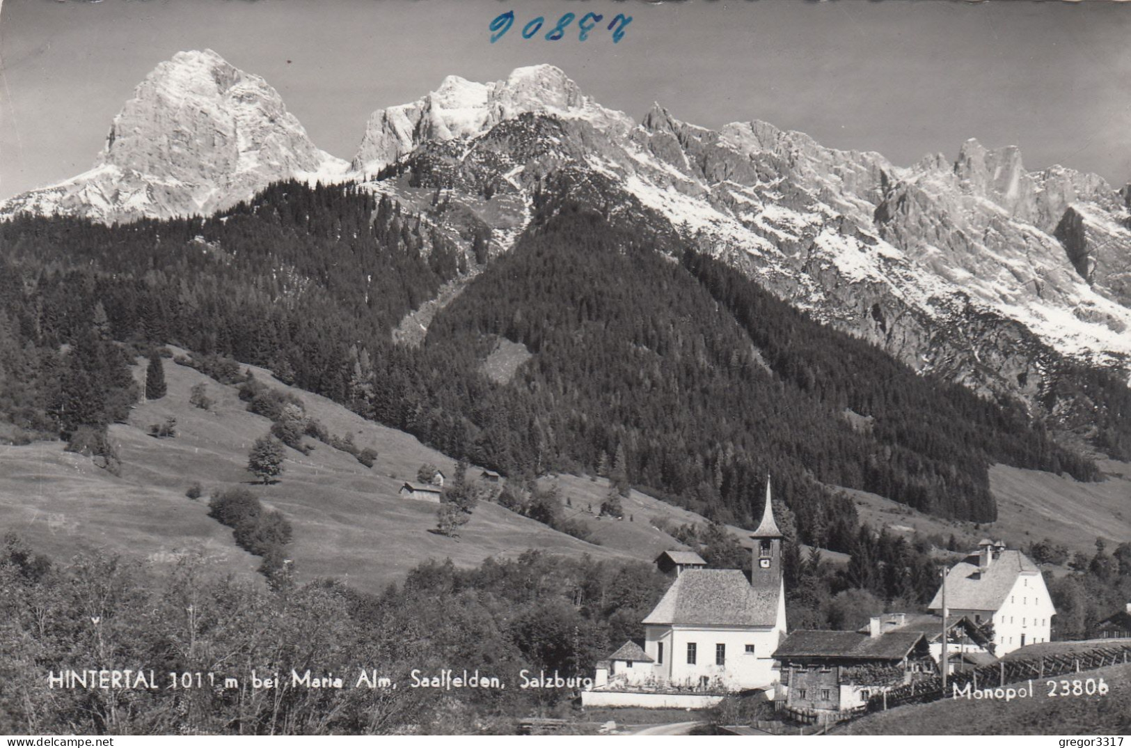 E1066) HINTERTAL Bei MARIA ALM - SAALFELDEN - Kirche U. Haus DETAILS S/W FOTO AK Alt ! ! - Saalfelden