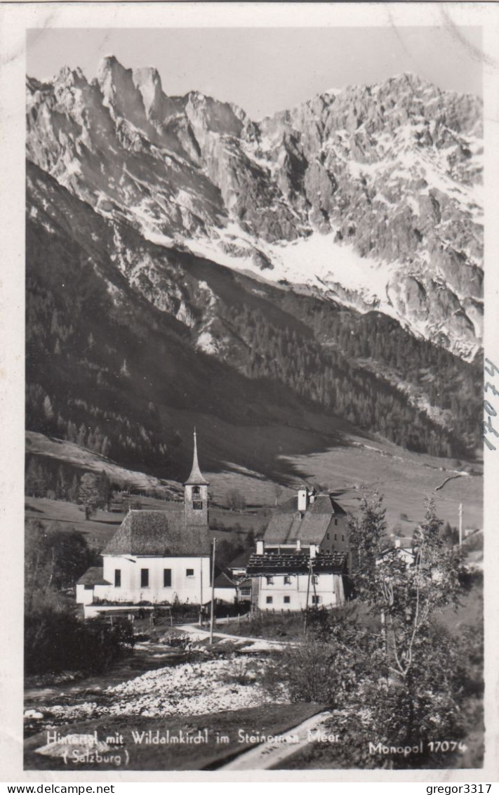 E1067) HINTERTAL Mit Wildalmkirchl Im Steinernen Meer - Saalfelden - Tolle S/W FOTO AK - Saalfelden