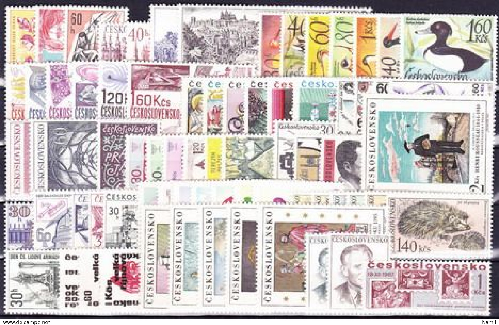 ** Tchécoslovaquie 1967 Mi 1674-1761+Bl.26-7 (Yv 1536-1614+BF 30-1+PA 61-7), (MNH)** - Años Completos