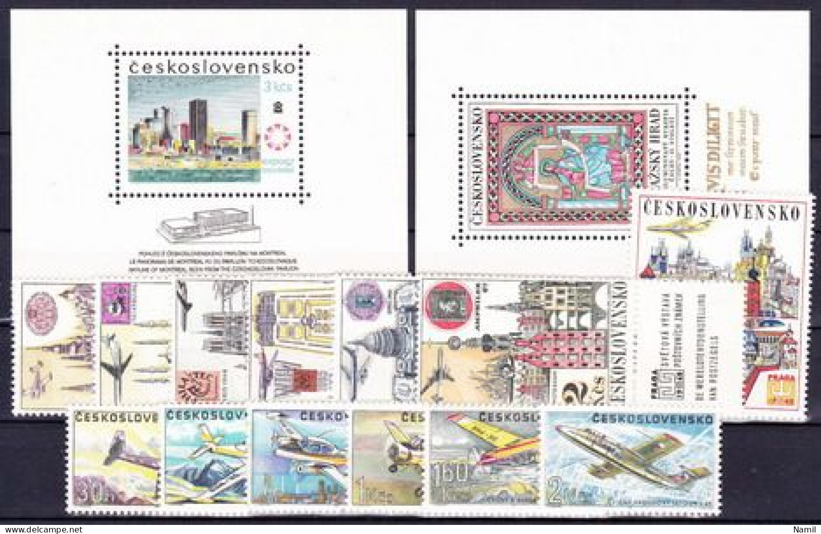 ** Tchécoslovaquie 1967 Mi 1674-1761+Bl.26-7 (Yv 1536-1614+BF 30-1+PA 61-7), (MNH)** - Full Years