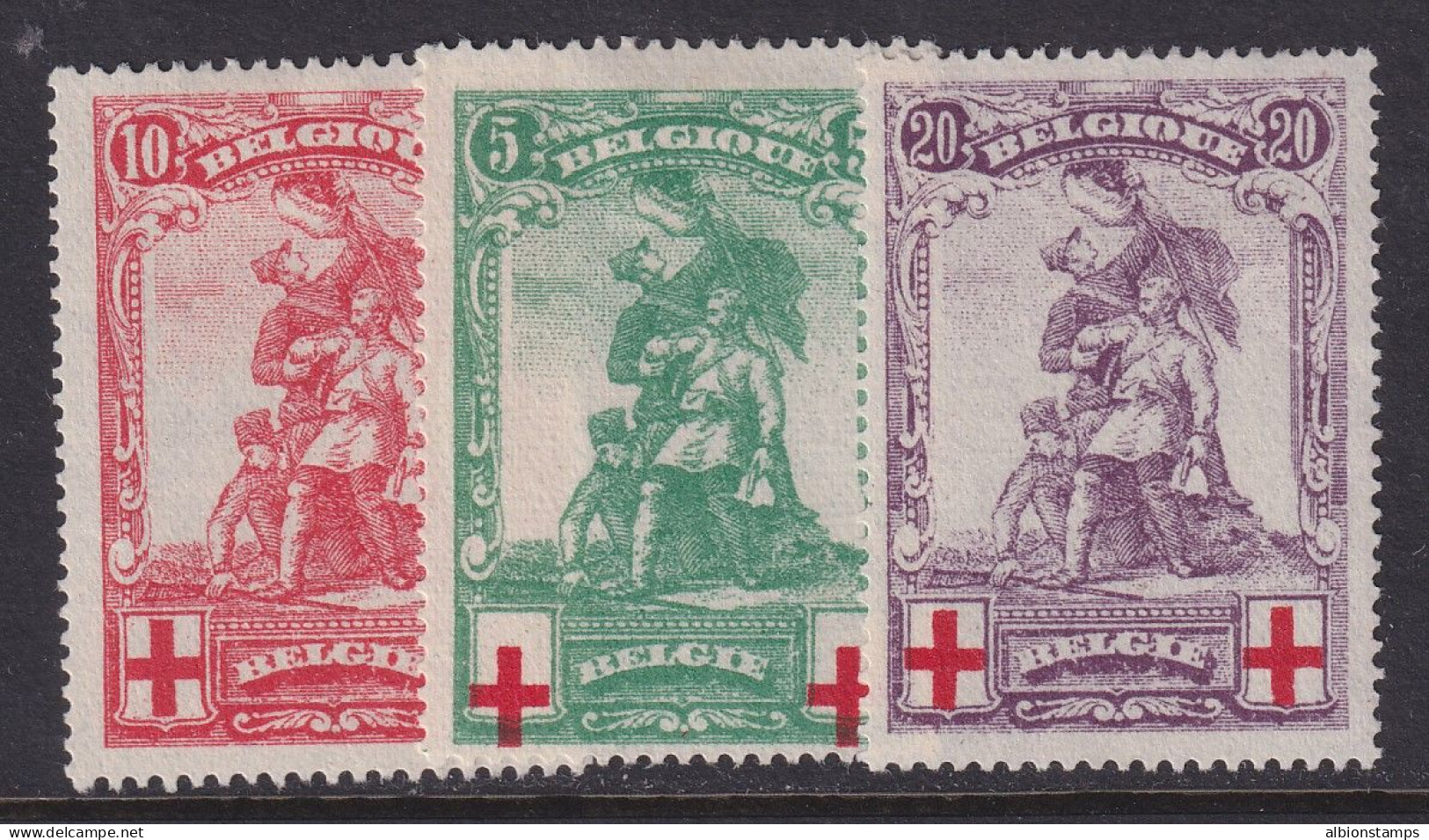 Belgium, Scott B28-B30, MHR - 1914-1915 Red Cross